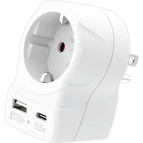Adaptador de Viagem Skross Europa para USA + USB-A | USB-C 20PD