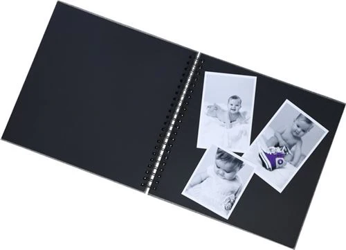 Álbum Fotos Focus Essence Wire-O 30x30 - Cinzento com Folhas Pretas - Image 2