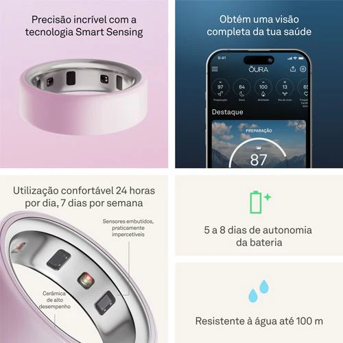 Anel Inteligente Oura Ring 4 Ceramic - Petal - Tamanho 8 - Image 6