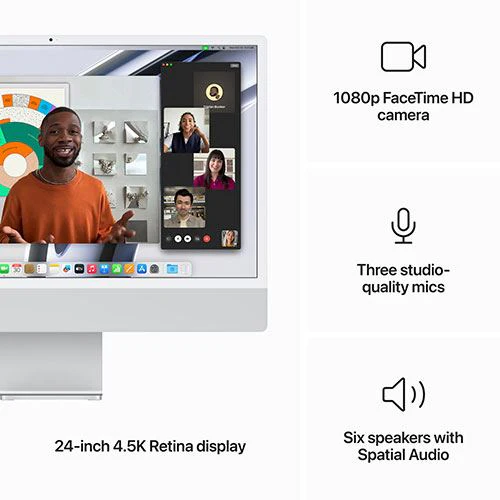 iMac | 24'' | 2023 | M3 | 256GB SSD | GPU 10-Core - Prateado - Image 5