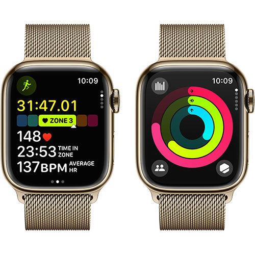 Apple Watch Series 9 GPS 41mm - Cellular - Aço Inoxidável Dourado | Bracelete Milanese Dourado - Image 4