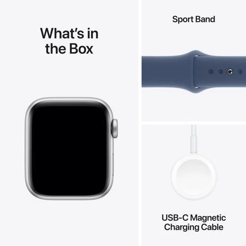 Apple Watch SE 2024 GPS 40mm - Cellular - Alumínio Prateado | Bracelete Desportiva Azul denim - M/L - Image 7