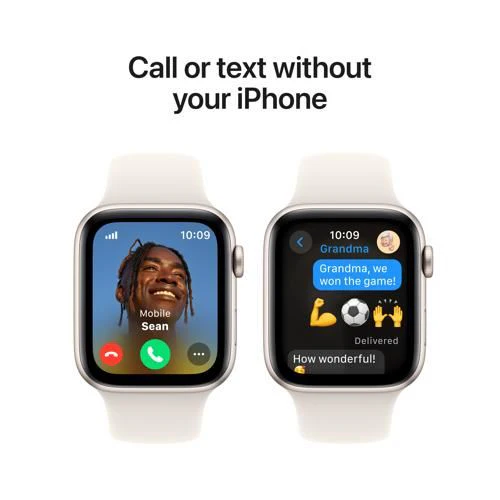 Apple Watch SE 2024 GPS 44mm - Cellular - Alumínio Luz das estrelas | Bracelete Desportiva Luz das estrelas - S/M - Image 4