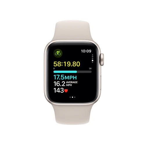 Apple Watch SE GPS 40mm - Cellular - Alumínio Luz das estrelas | Bracelete Desportiva Luz das estrelas - S/M - Image 5