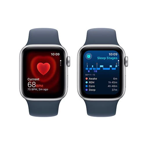 Apple Watch SE GPS 40mm - Alumínio Prateado | Bracelete Desportiva Azul trovoada - M/L - Image 4