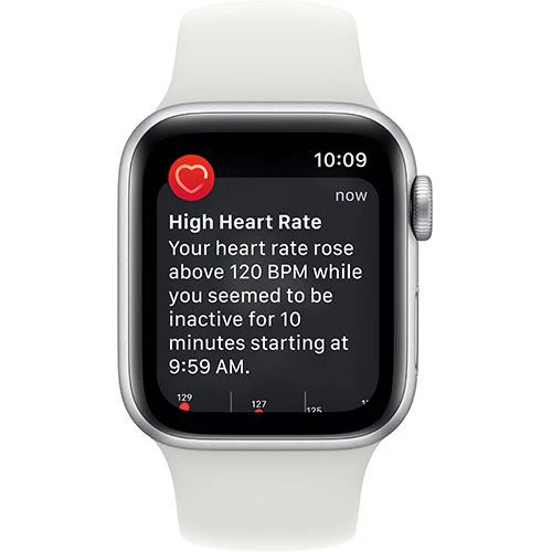 Apple Watch SE GPS 44mm - Alumínio Prateado | Bracelete Desportiva - Branco - Image 3
