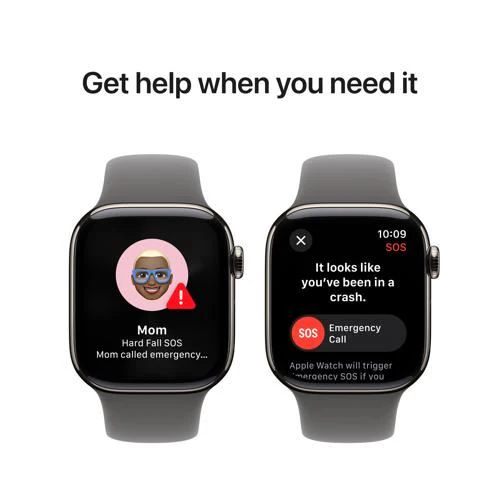 Apple Watch Series 10 GPS 42mm - Cellular - Titânio Natural | Bracelete Desportiva Cinzento Rocha - M/L - Image 6