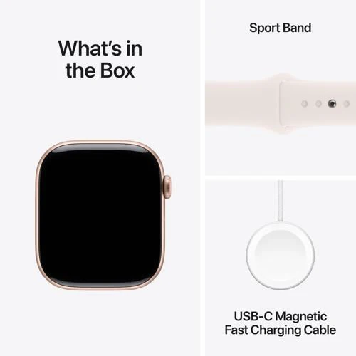Apple Watch Series 10 GPS 46mm - Cellular - Alumínio Rosa Dourado | Bracelete Desportiva Rosa Leve - S/M - Image 9
