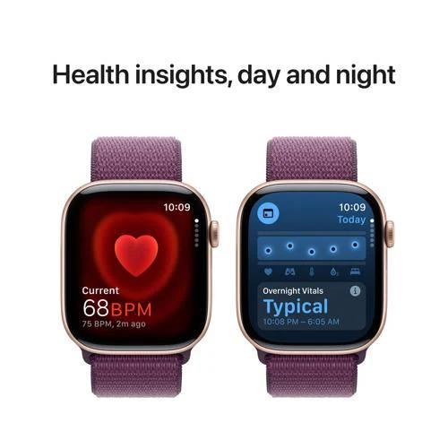 Apple Watch Series 10 GPS 46mm - Cellular - Alumínio Rosa Dourado | Bracelete Loop Desportiva Ameixa - Image 5