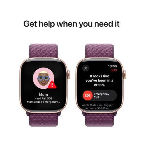 Apple Watch Series 10 GPS 46mm - Cellular - Alumínio Rosa Dourado | Bracelete Loop Desportiva Ameixa - Image 6