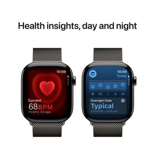 Apple Watch Series 10 GPS 46mm - Cellular - Titânio Ardósia | Bracelete Loop Milanesa Ardósia - M/L - Image 5