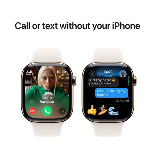 Apple Watch Series 10 GPS 46mm - Cellular - Titânio Dourado | Bracelete Desportiva Luz das Estrelas - M/L - Image 7