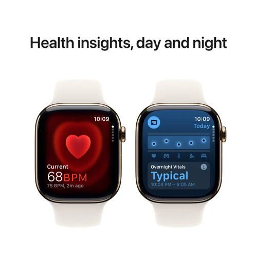 Apple Watch Series 10 GPS 46mm - Cellular - Titânio Dourado | Bracelete Desportiva Luz das Estrelas - S/M - Image 5
