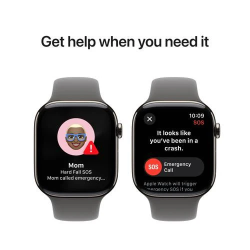 Apple Watch Series 10 GPS 46mm - Cellular - Titânio Natural | Bracelete Desportiva Cinzento Rocha - M/L - Image 6