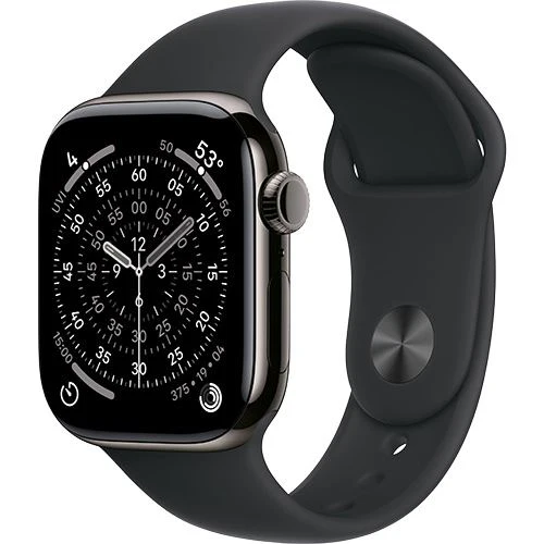 Apple Watch Series 11 Cellular - 42mm - Titânio Ardósia | Sport Band - Preto - S/M