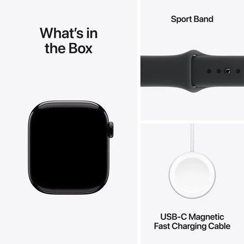 Apple Watch Series 11 GPS - 42mm - Alumínio Preto Brilhante | Sport Band - Preto - S/M - Image 8