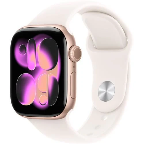 Apple Watch Series 11 GPS - 42mm - Alumínio Rosa Dourado | Sport Band - Rosa leve - S/M