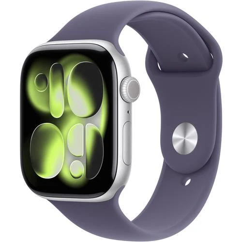 Apple Watch Series 11 GPS - 46mm - Alumínio Prateado | Sport Band - Roxo névoa - S/M