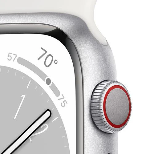 Apple Watch Series 8 GPS 45mm - Cellular - Alumínio Prateado | Bracelete Desportiva - Branco - Image 3