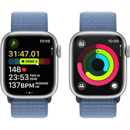 Apple Watch Series 9 GPS 41mm - Alumínio Prateado | Bracelete Loop Azul - Image 5