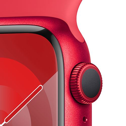 Apple Watch Series 9 GPS 41mm - Alumínio (Product) Red | Bracelete Desportiva (Product) Red - S/M - Image 5