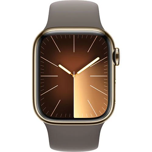 Apple Watch Series 9 GPS 41mm - Cellular - Aço Inoxidável Dourado | Bracelete Desportiva Argila - S/M - Image 2