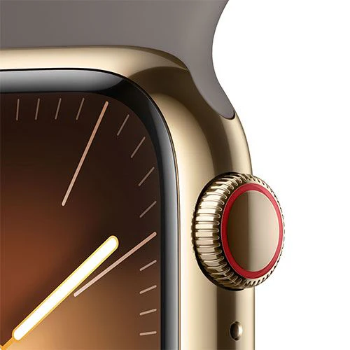 Apple Watch Series 9 GPS 41mm - Cellular - Aço Inoxidável Dourado | Bracelete Desportiva Argila - S/M - Image 5