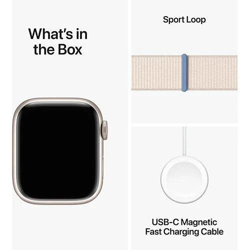 Apple Watch Series 9 GPS 41mm - Cellular - Alumínio Luz das Estrelas | Bracelete Loop Luz das Estrelas - Image 6