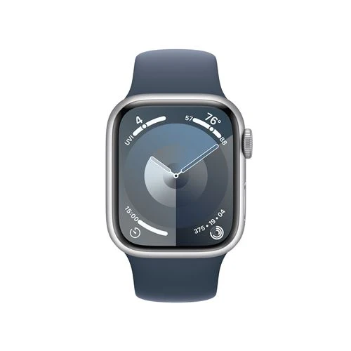 Apple Watch Series 9 GPS 41mm - Cellular - Alumínio Prateado | Bracelete Desportiva Azul trovoada - M/L - Image 2