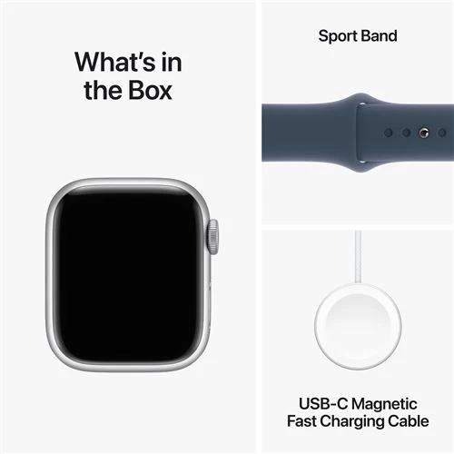 Apple Watch Series 9 GPS 41mm - Cellular - Alumínio Prateado | Bracelete Desportiva Azul trovoada - M/L - Image 6