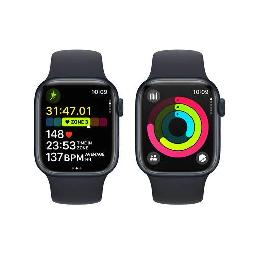Apple Watch Series 9 GPS 41mm - Alumínio Meia-noite | Bracelete Desportiva Meia-noite - S/M - Image 5