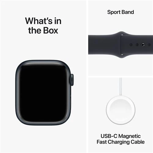 Apple Watch Series 9 GPS 41mm - Alumínio Meia-noite | Bracelete Desportiva Meia-noite - S/M - Image 6