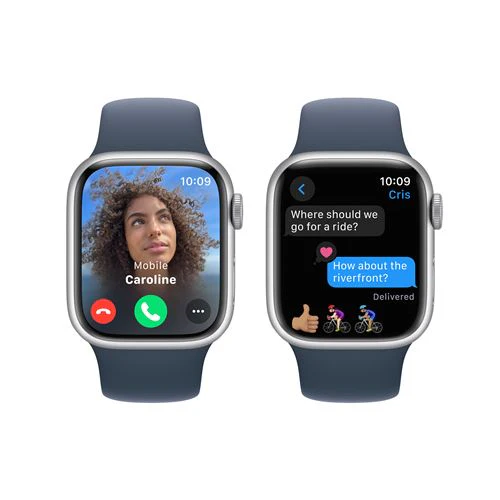 Apple Watch Series 9 GPS 41mm - Alumínio Prateado | Bracelete Desportiva Azul trovoada - M/L - Image 4