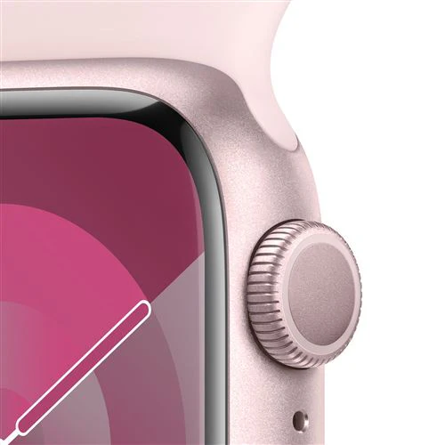 Apple Watch Series 9 GPS 41mm - Alumínio Rosa | Bracelete Desportiva Rosa Claro - M/L - Image 3