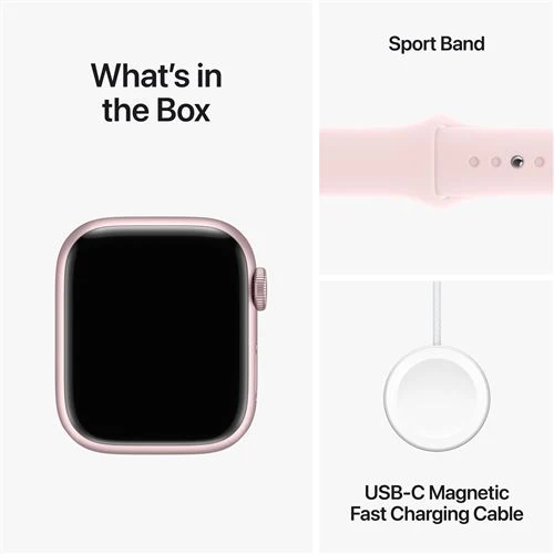 Apple Watch Series 9 GPS 41mm - Alumínio Rosa | Bracelete Desportiva Rosa Claro - S/M - Image 6