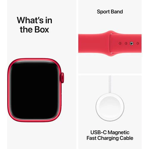 Apple Watch Series 9 GPS 45mm - Alumínio (Product) Red | Bracelete Desportiva (Product) Red - S/M - Image 6