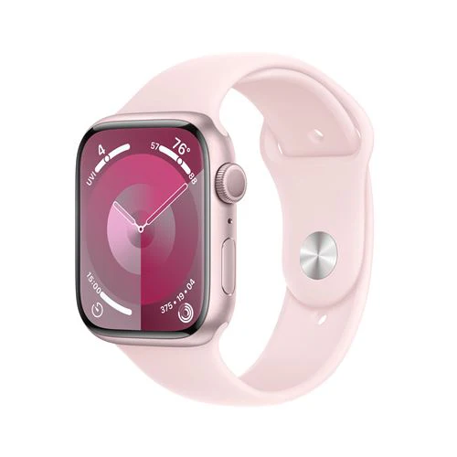 Apple Watch Series 9 GPS 45mm - Alumínio Rosa | Bracelete Desportiva Rosa Claro - S/M