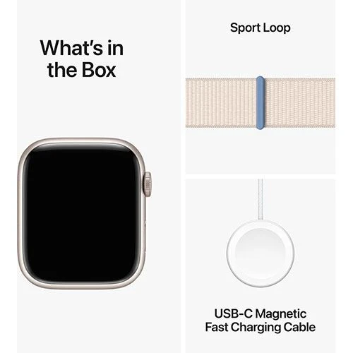 Apple Watch Series 9 GPS 45mm - Cellular - Alumínio Luz das Estrelas | Bracelete Loop Luz das Estrelas - Image 6