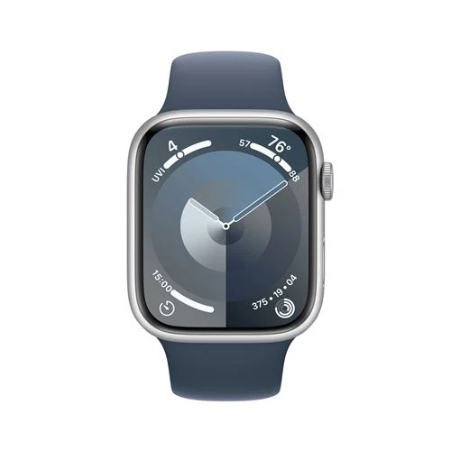 Apple Watch Series 9 GPS 45mm - Cellular - Alumínio Prateado | Bracelete Desportiva Azul trovoada - M/L - Image 2