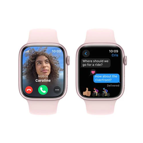 Apple Watch Series 9 GPS 45mm - Cellular - Alumínio Rosa | Bracelete Desportiva Rosa Claro - M/L - Image 4