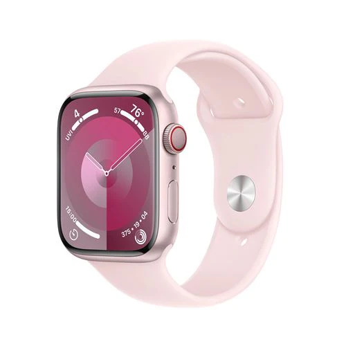 Apple Watch Series 9 GPS 45mm - Cellular - Alumínio Rosa | Bracelete Desportiva Rosa Claro - S/M