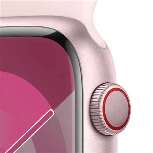 Apple Watch Series 9 GPS 45mm - Cellular - Alumínio Rosa | Bracelete Desportiva Rosa Claro - S/M - Image 3