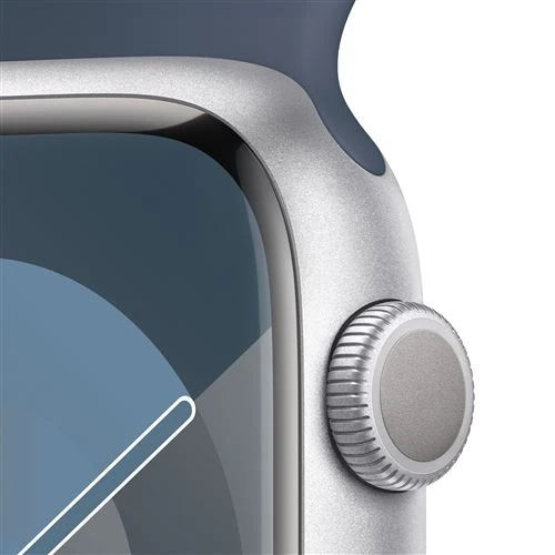Apple Watch Series 9 GPS 45mm - Alumínio Prateado | Bracelete Desportiva Azul trovoada - S/M - Image 3