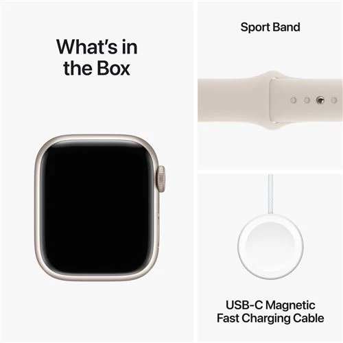 Apple Watch Series 9 GPS 41mm - Cellular - Alumínio Luz das estrelas | Bracelete Desportiva Luz das estrelas - S/M - Image 5