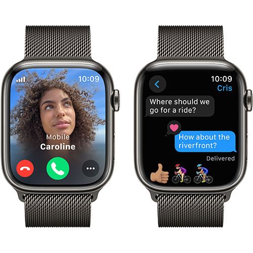 Apple Watch Series 9 GPS 45mm - Cellular - Aço Inoxidável Grafite | Bracelete Milanese Loop Grafite - Image 3