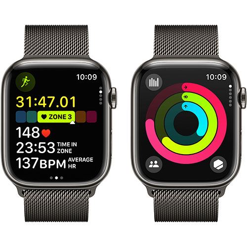 Apple Watch Series 9 GPS 45mm - Cellular - Aço Inoxidável Grafite | Bracelete Milanese Loop Grafite - Image 4