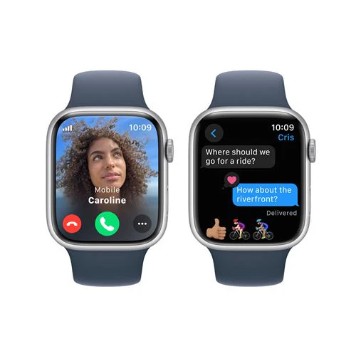 Apple Watch Series 9 GPS 45mm - Cellular - Alumínio Prateado | Bracelete Desportiva Azul trovoada - S/M - Image 4