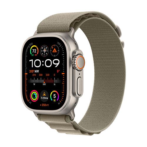 Apple Watch Ultra 2 GPS 49mm - Cellular - Titânio | Bracelete Loop Alpine - Azeitona - L