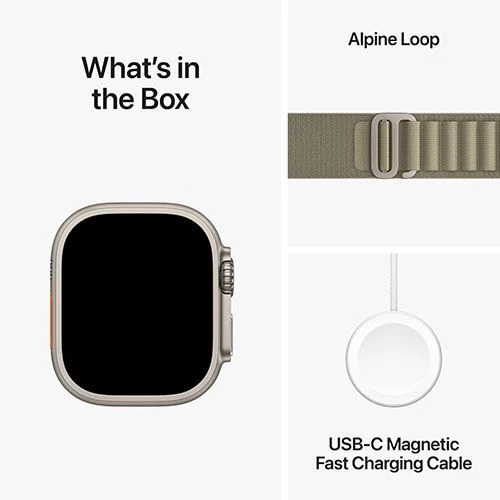 Apple Watch Ultra 2 GPS 49mm - Cellular - Titânio | Bracelete Loop Alpine - Azeitona - L - Image 4