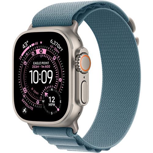 Apple Watch Ultra 3 Cellular - 49mm - Titânio natural | Loop - Azul-claro - L